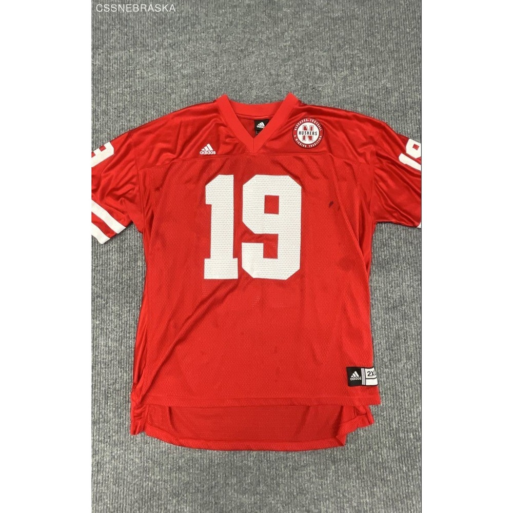 Adidas Nebraska Cornhuskers Football Jersey 19 Mens 2XL Red NCAA Replica 7922A08